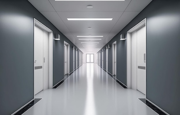 Empty hospital corridor