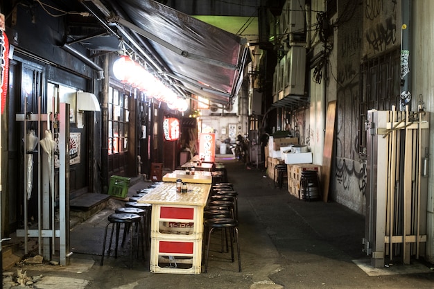 Empty japanese street food restaurant