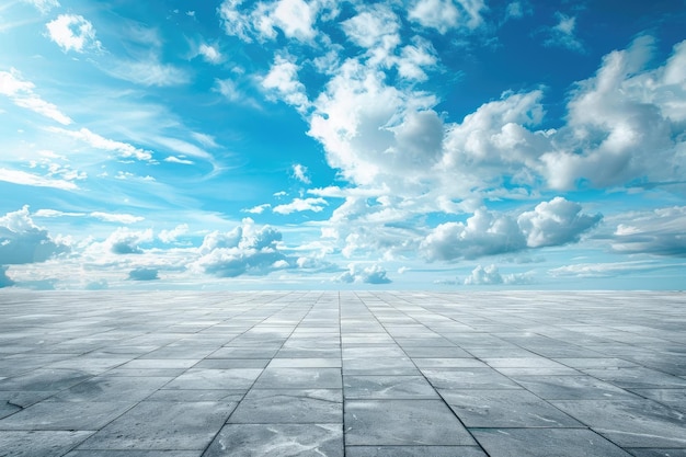 Empty landscape with beautiful clouds against a nice blue sky