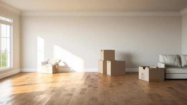 Empty Living Room With Minimalist Tendencies Realistic Photography