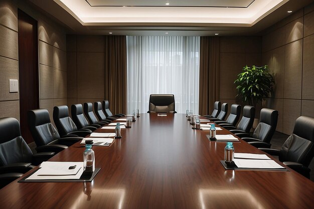 Empty luxurius office room interior decore Boardroom Meeting with all business partner