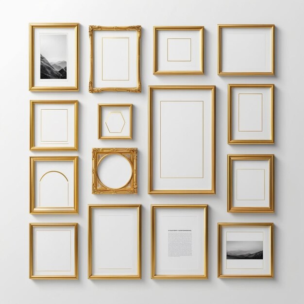 Photo empty luxury photo frame set