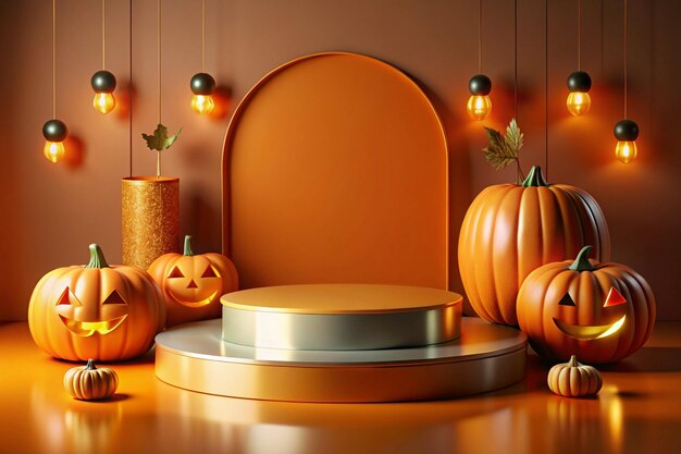 Empty Luxury Podium for Halloween Display 4K HD Photo