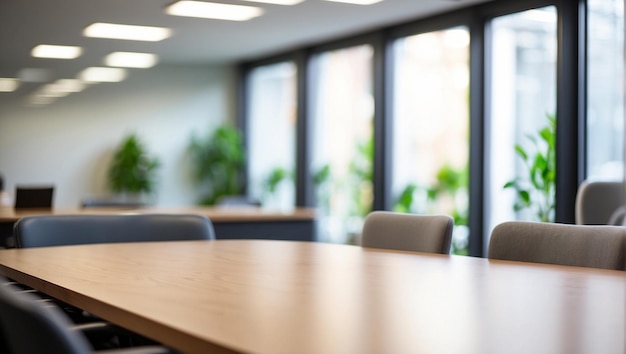 Empty meeting table