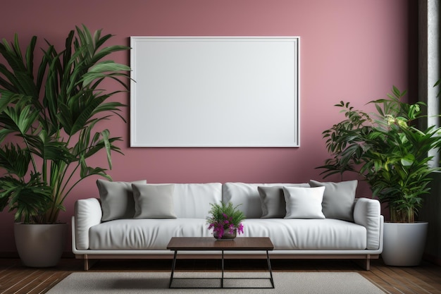 Empty mockup frame Luxurious and minimalist room decoration