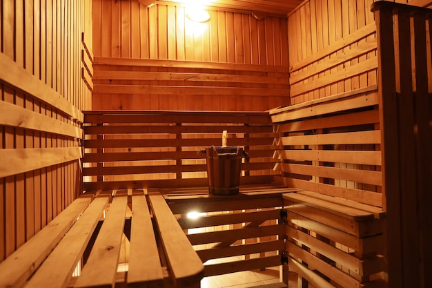 Empty modern and comfortable sauna for relax