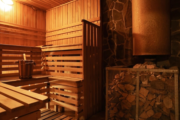 Empty modern and comfortable sauna for relax