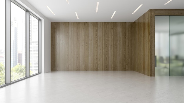 Empty modern office interior room 3d illustration