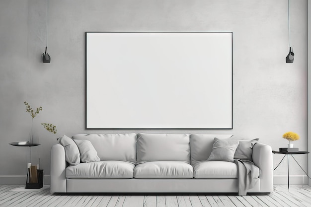 empty modern style interior in living room frame with a white wall background for your design 3 d