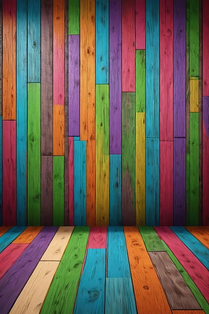 Empty Multicolored Wood Room Background