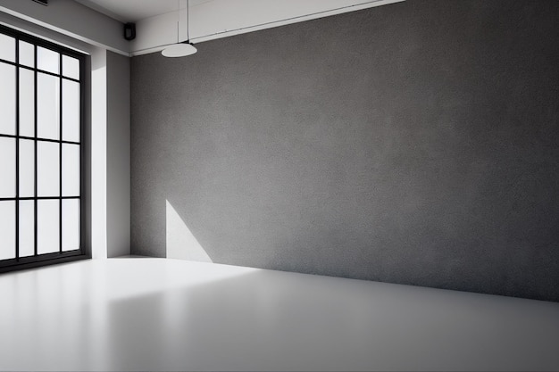 Empty office room with a mock white wall for your logo Office room with floor wall