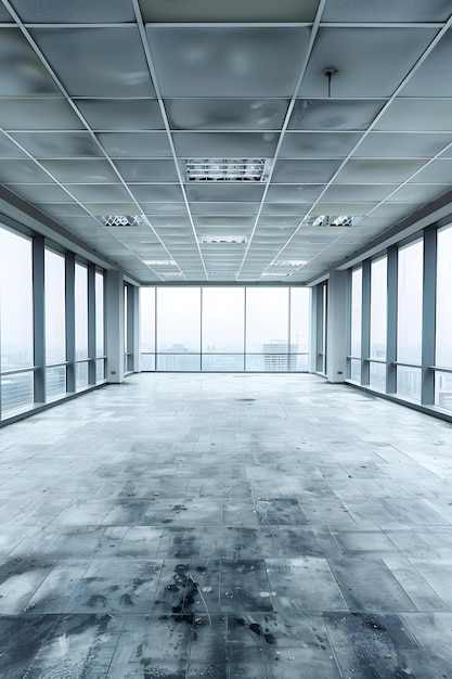 Empty Office Space With City View