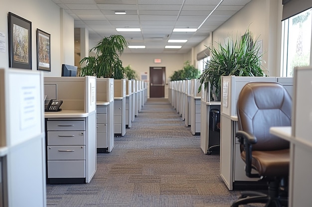 Photo an empty office with a sign that says quot exit quot