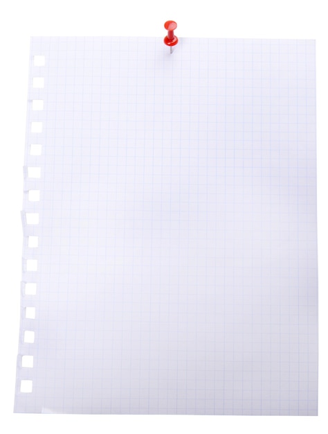 Empty paper sheet isolated on white