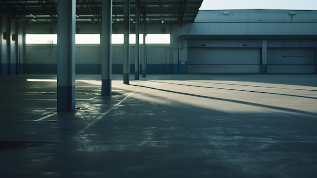 Empty Parking Lot Outdoor warehouse Generative AI