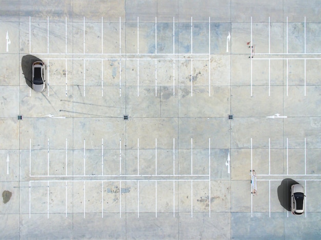 Empty parking lots aerial view