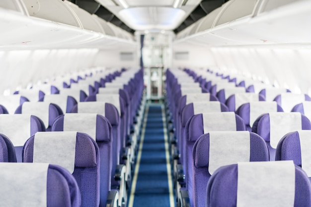 Photo empty passenger airplane seats in the cabin