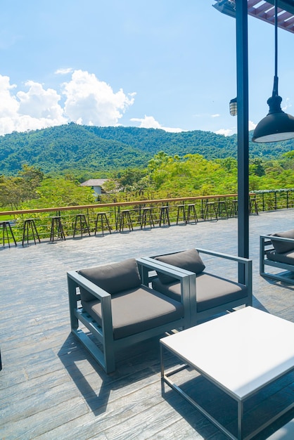 Empty patio outdoor chair on balcony