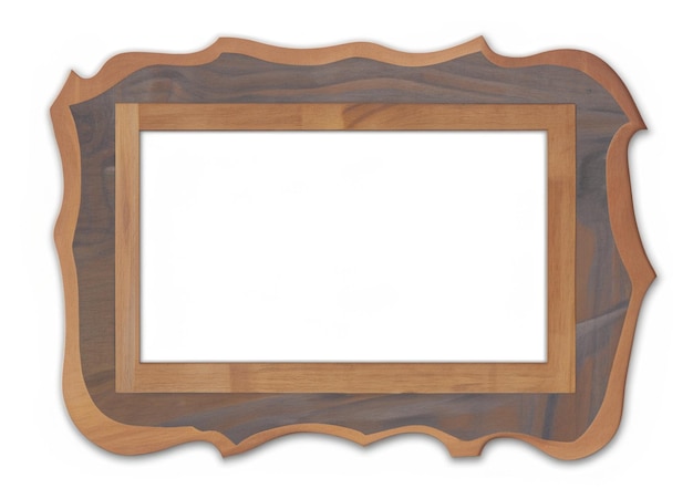 Empty Photo frame isolated on white background with clipping path