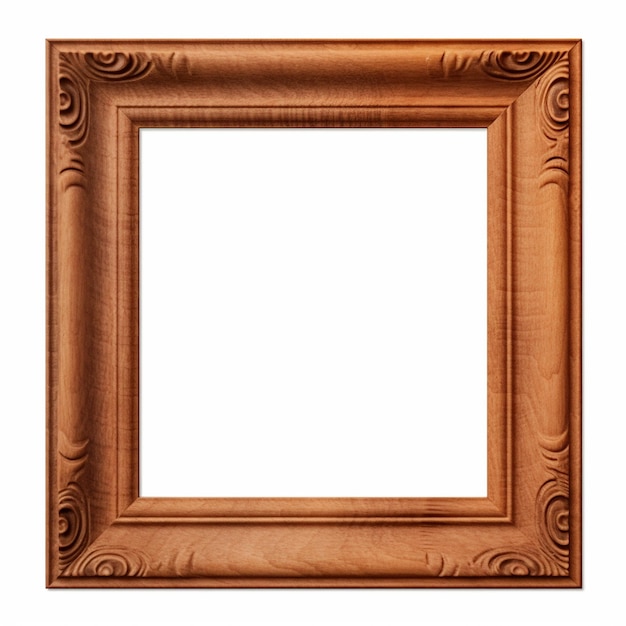 empty photo frame in white background White background picture frame blank ai generated