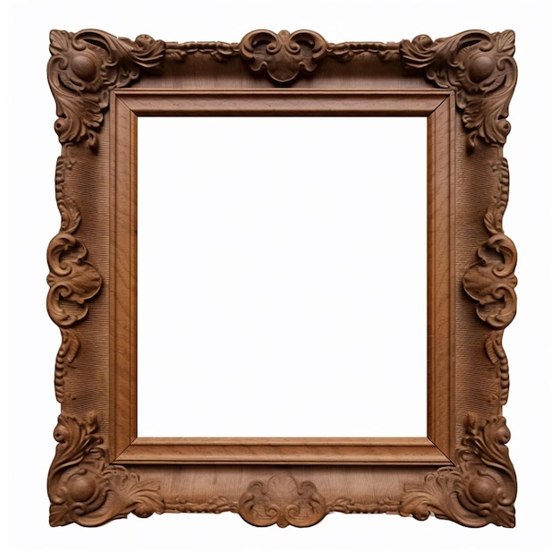 empty photo frame in white background White background picture frame blank ai generated