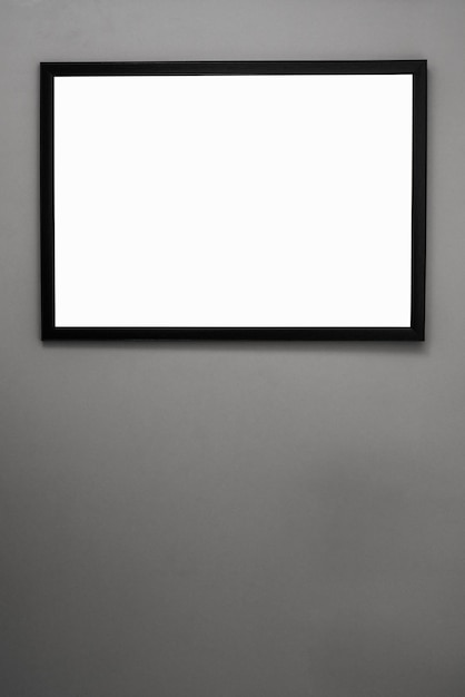 Empty photo frames on the wall Blank frames Mockup frames