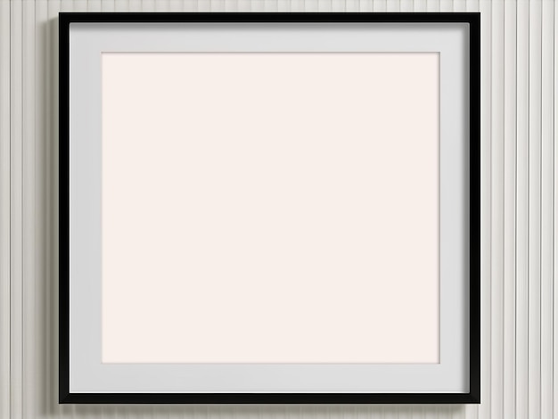 Empty picture in black frame on the wall Mockup AI