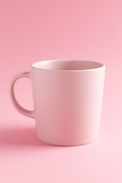 Empty pink Mug on pink background