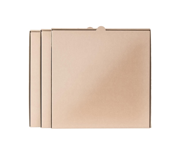 Empty Pizza box on White Background top view