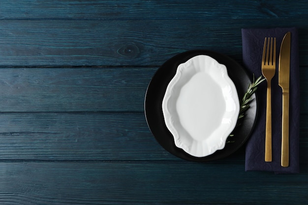 Empty plate composition for minimal and minimalism concept