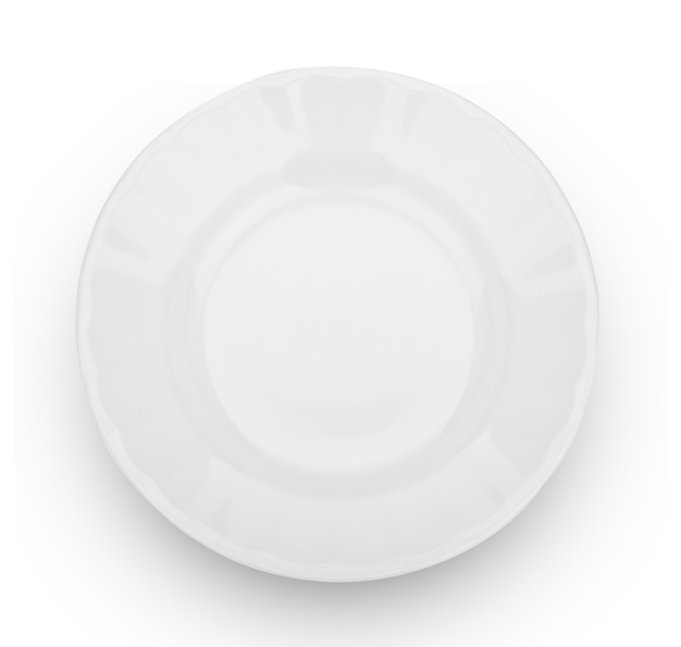 Empty plate. Isolated on white background. View from above