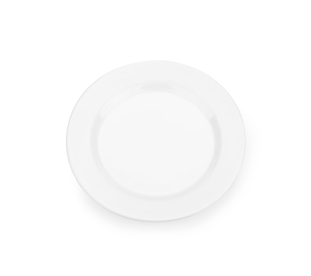 Empty plate. Isolated on white space. View from above