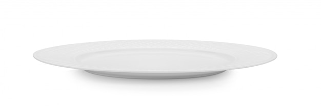 Empty plate on white space