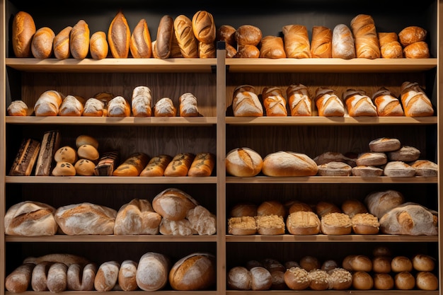 Empty price tags in bread bakery or supermarket section wide banner for advertising