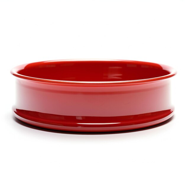 Empty red bowl isolated on white background