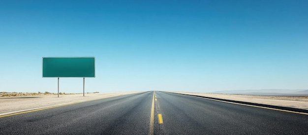 Photo empty road with a blank sign