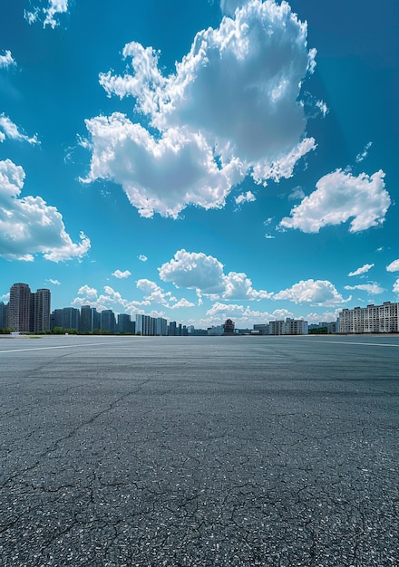 An empty road with a clear blue sky