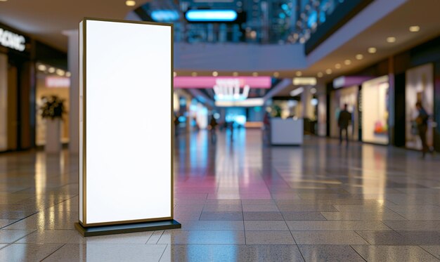 Empty RollUp Mockup Poster Stand In Shopping Mall Modern Digital RollUp Banner Stand