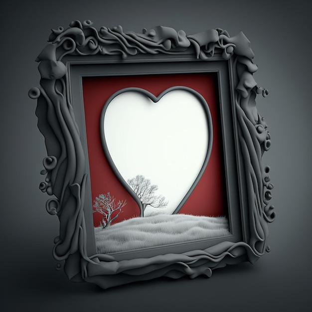 An empty romantic picture frame