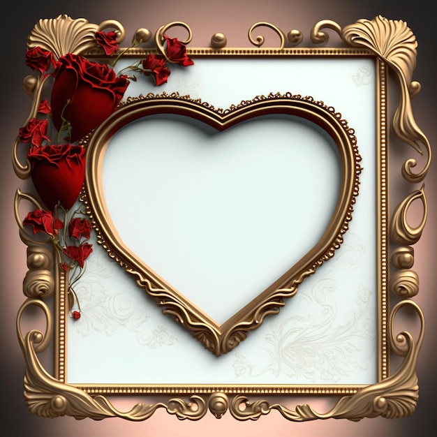 An empty romantic picture frame