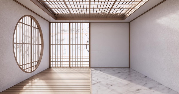 The Empty room, japanese interior.3D rendering