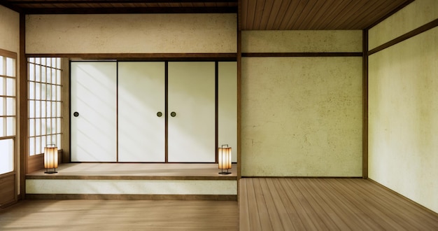 Empty room original Japanese style mixed with modern minimal