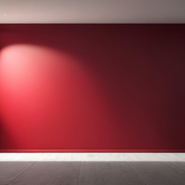 Empty room and red wall background