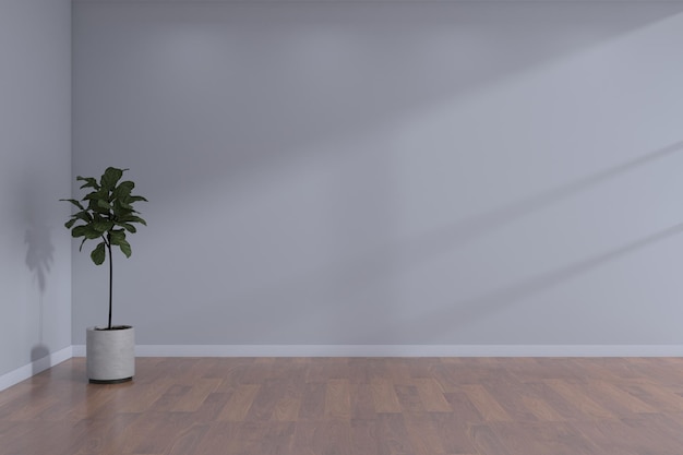 Empty room wall mockup with window light 3d rendering