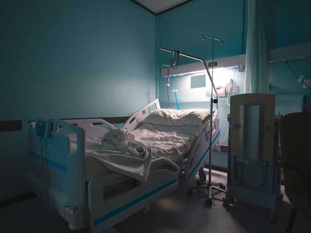 Empty room with bed and comfortable medical equipped in a hospital