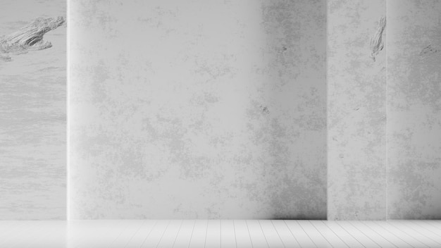 Empty room with concrete wall and white floor on 3d rendering 3d render