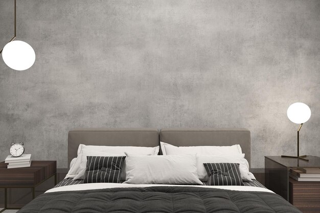 Empty room with a gray wall mockup