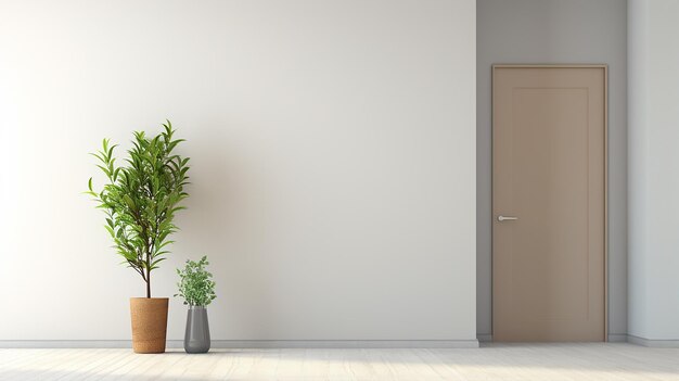 Empty Room with Stucco Walls Interior Background