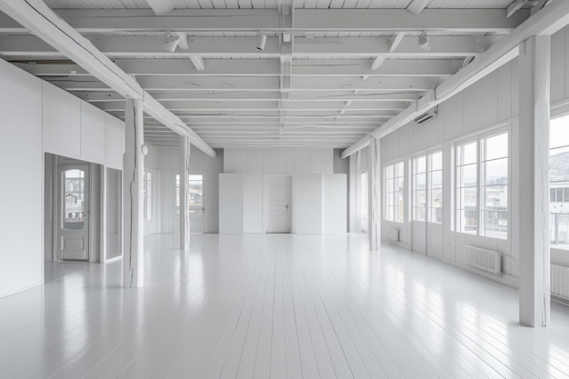 An Empty Room With White Walls and Floors