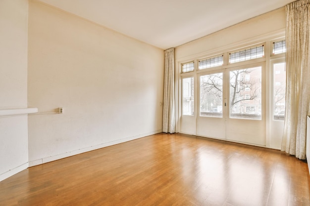 Empty room with window and radiator